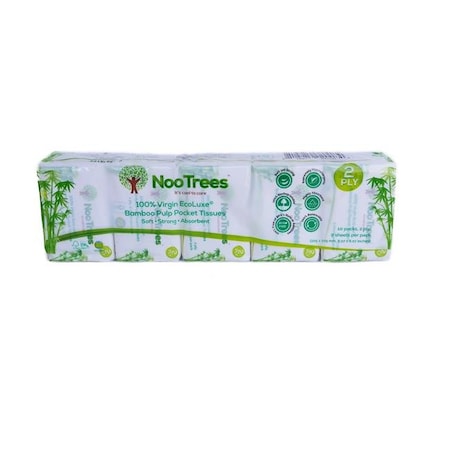Nootrees NooTrees 108 Bamboo 2 Ply Pocket Tissue 10 x 9 Individual Sheets Per Pack 108